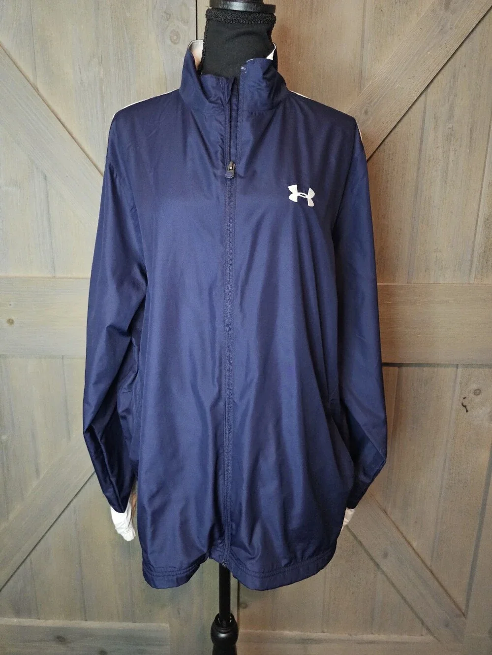 Under Armour Men's Navy Full Zip Windbreaker Jacket Size Large
